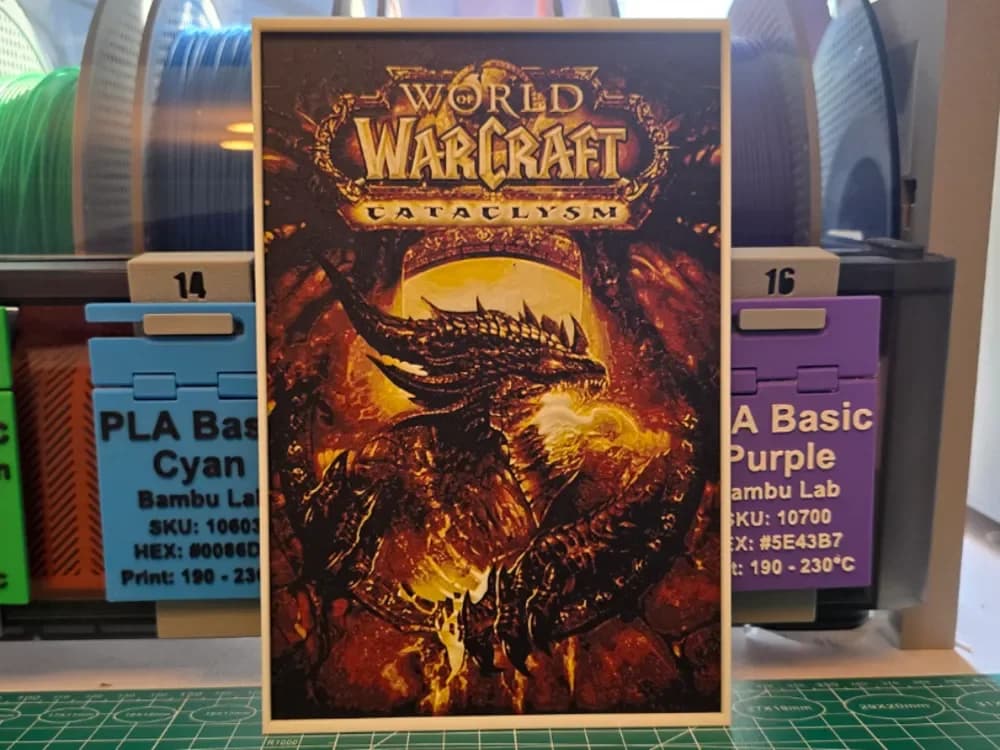 World of Warcraft: Cataclysm Poster - Hueforge Art by Lumpy3D HueForge model: World of Warcraft: Cataclysm Poster - Hueforge Art by Lumpy3D