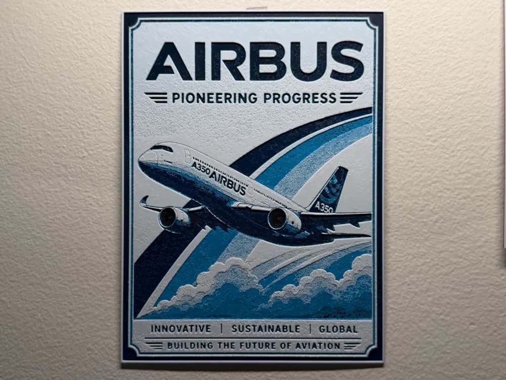Airbus Poster Style HueForge by liv_3d HueForge model: Airbus Poster Style HueForge by liv_3d