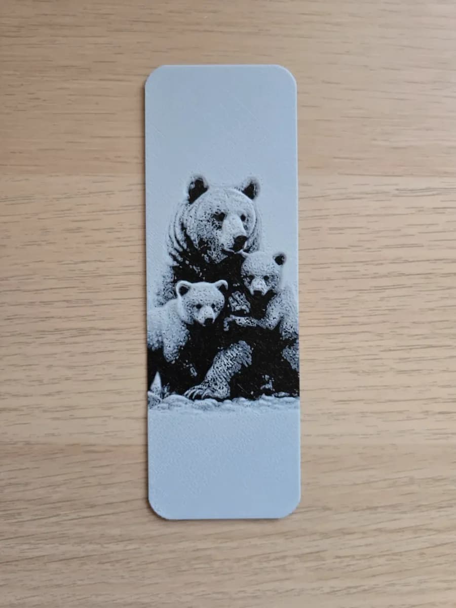 Bear Family Bookmark by Atrus Design HueForge model: Bear Family Bookmark by Atrus Design