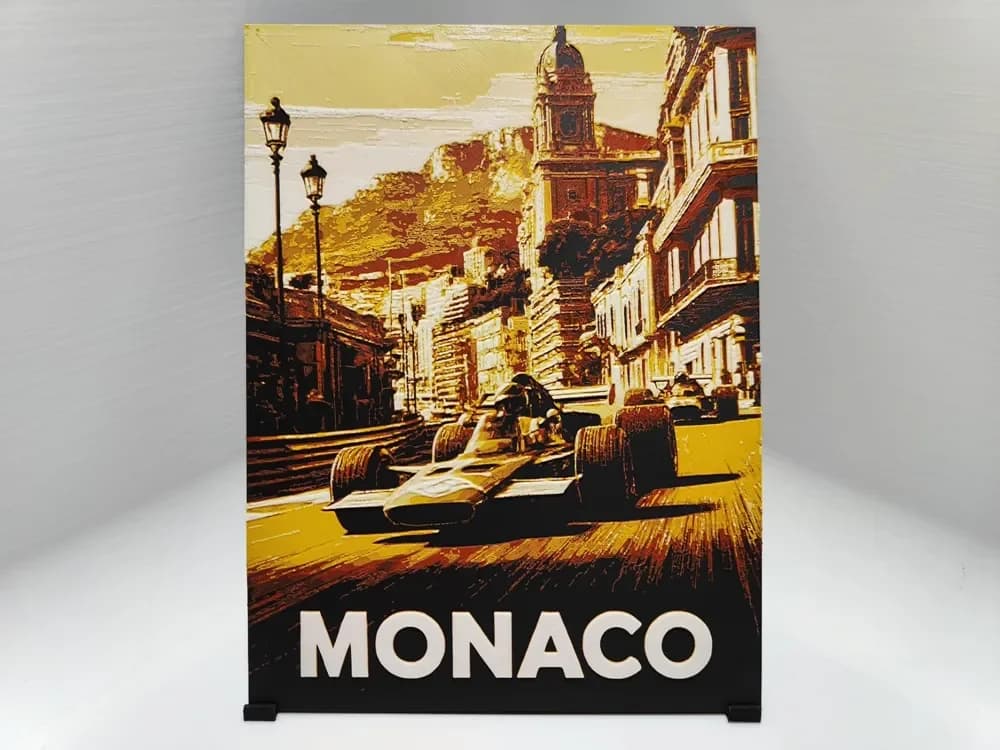 Monaco Vintage Poster - Hueforge by BeaN HueForge model: Monaco Vintage Poster - Hueforge by BeaN