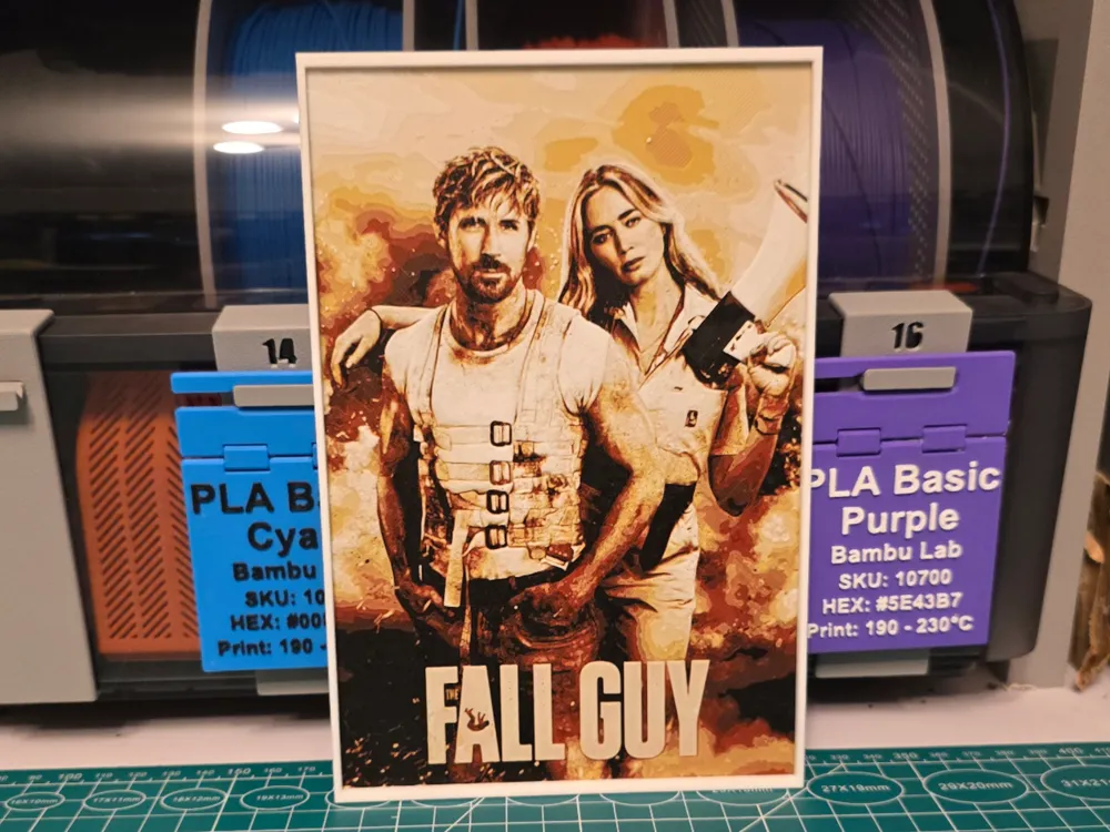 The Fall Guy Movie Poster - Hueforge Art by Lumpy3D HueForge model: The Fall Guy Movie Poster - Hueforge Art by Lumpy3D