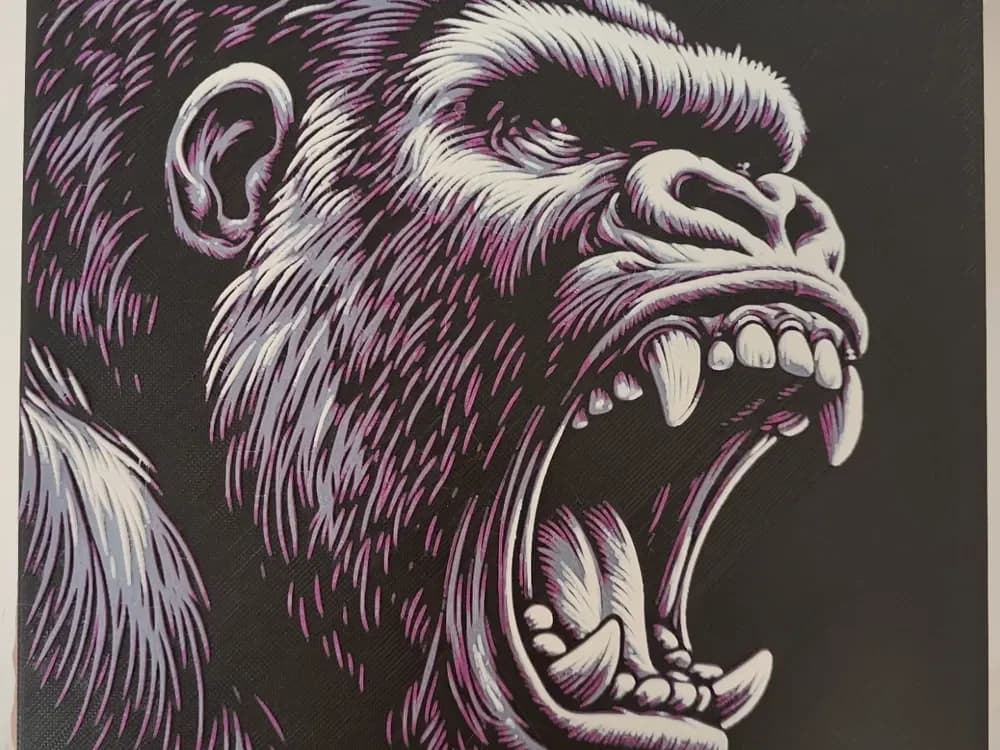 HueForge model: Angry Gorilla in Purple - Hueforge by BeaN