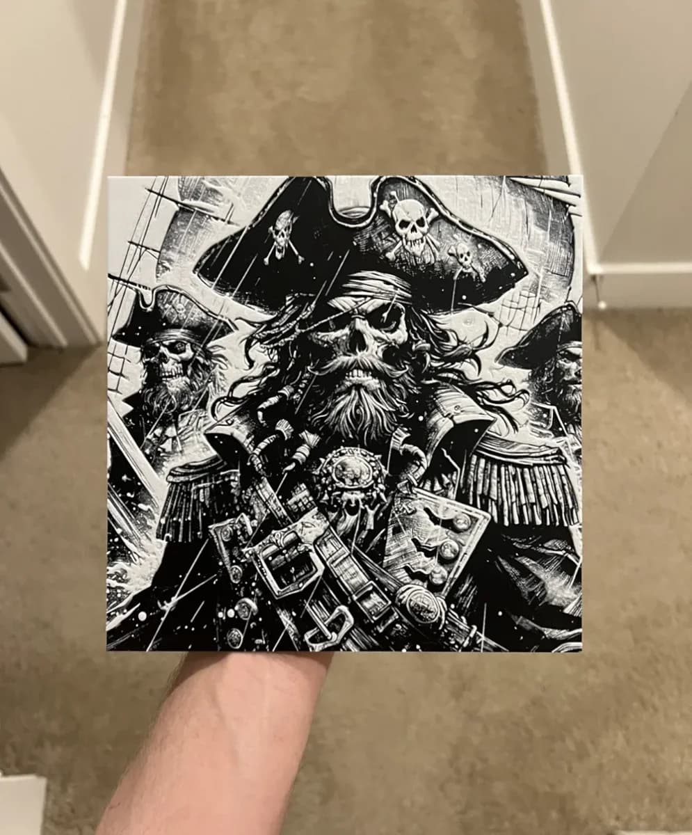 Skeleton Pirate Art Hueforge by RP47 Designs HueForge model: Skeleton Pirate Art Hueforge by RP47 Designs