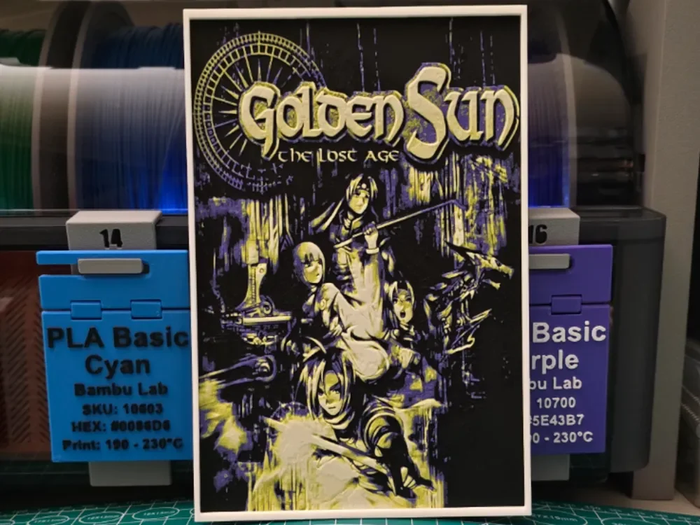 Golden Sun: The Lost Age Poster - Hueforge Art by Lumpy3D HueForge model: Golden Sun: The Lost Age Poster - Hueforge Art by Lumpy3D