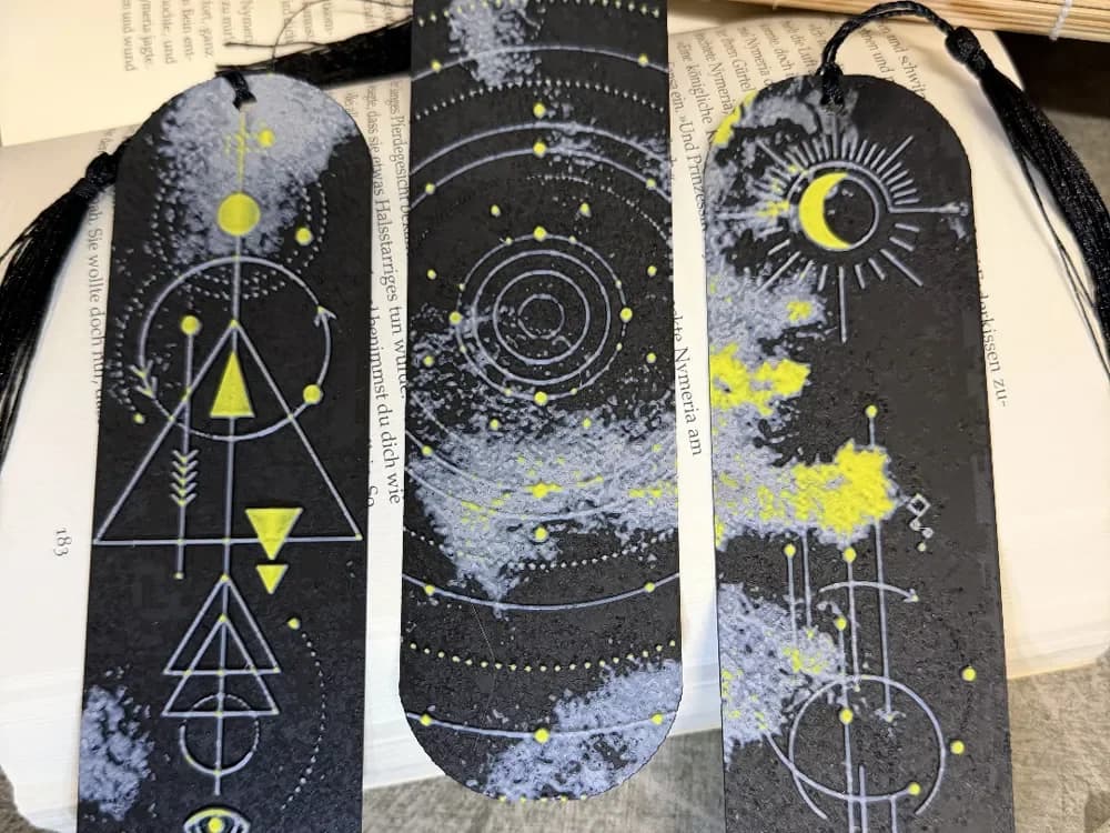Celestial Geometry Bookmarks – 3x Set by Loupes HueForge model: Celestial Geometry Bookmarks – 3x Set by Loupes