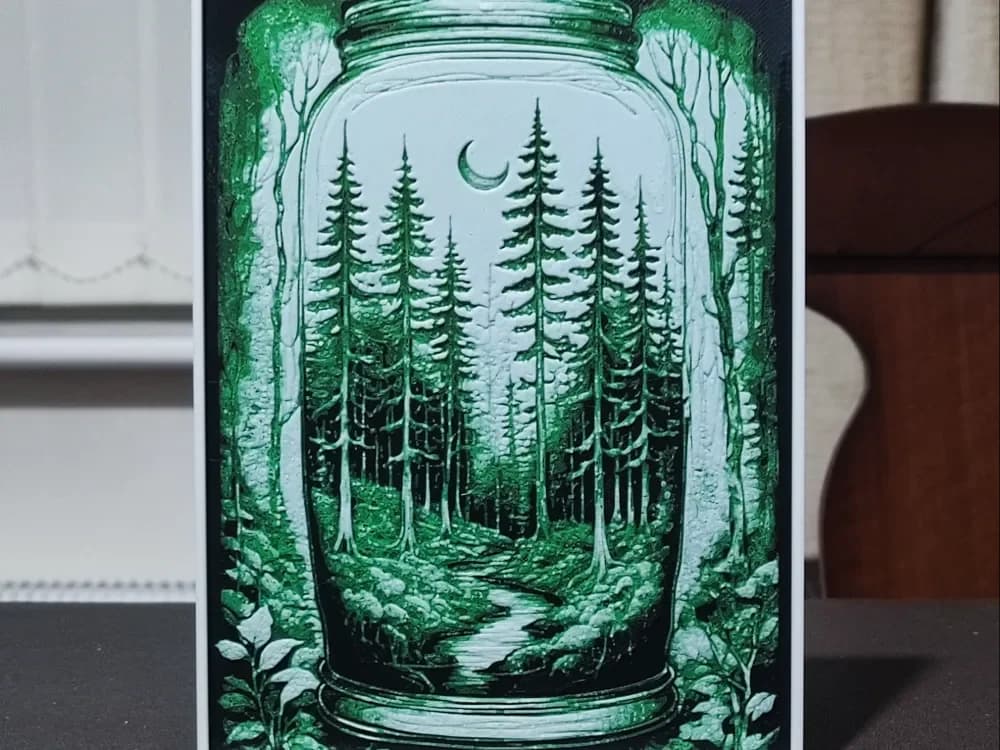 HueForge model: Biosphere In A Jar - HueForge 3 Color by BoDad