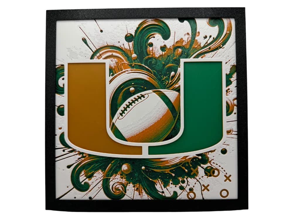 HueForge model: Miami Hurricanes - NCAA Football by Canadian Gamer