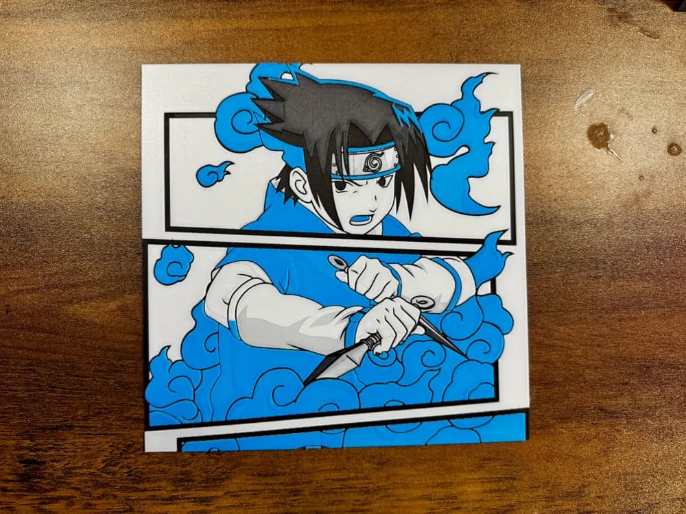 Sasuke Uchiha – Chidori Burst Poster by 3D Prints By Vic HueForge model: Sasuke Uchiha – Chidori Burst Poster by 3D Prints By Vic