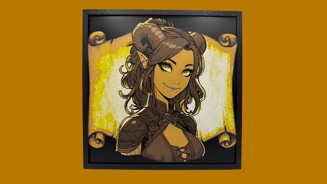 Tiefling - Dungeons and Dragons Hueforge by Canadian Gamer HueForge model: Tiefling - Dungeons and Dragons Hueforge by Canadian Gamer