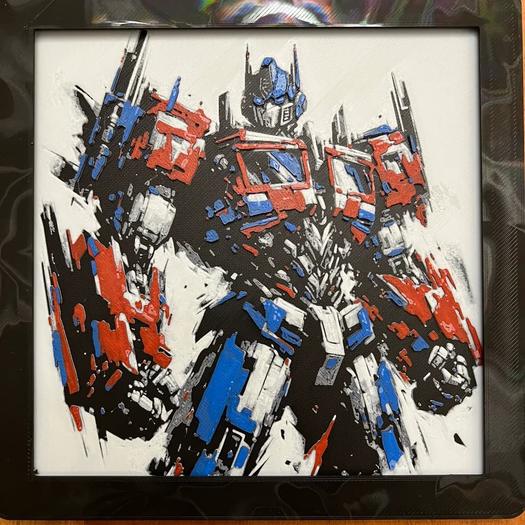 Optimus Prime(Multi-colored) by JustBe 3D Printing HueForge model: Optimus Prime(Multi-colored) by JustBe 3D Printing