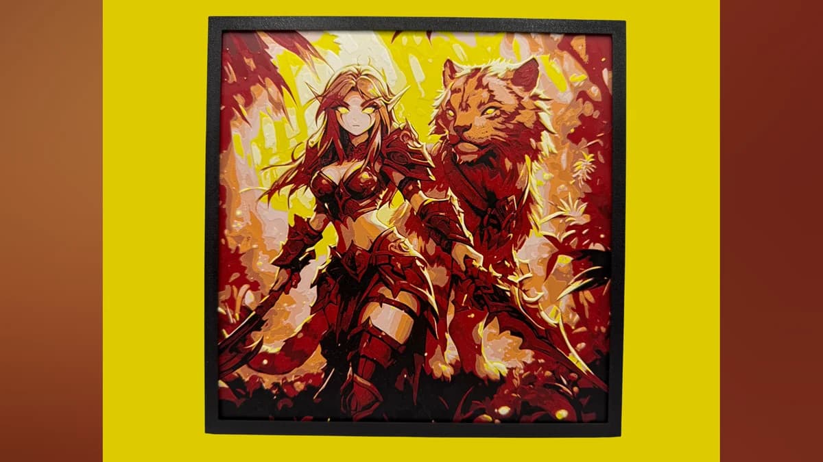 Blood Elf Hunter - World of Warcraft Hueforge by Canadian Gamer HueForge model: Blood Elf Hunter - World of Warcraft Hueforge by Canadian Gamer