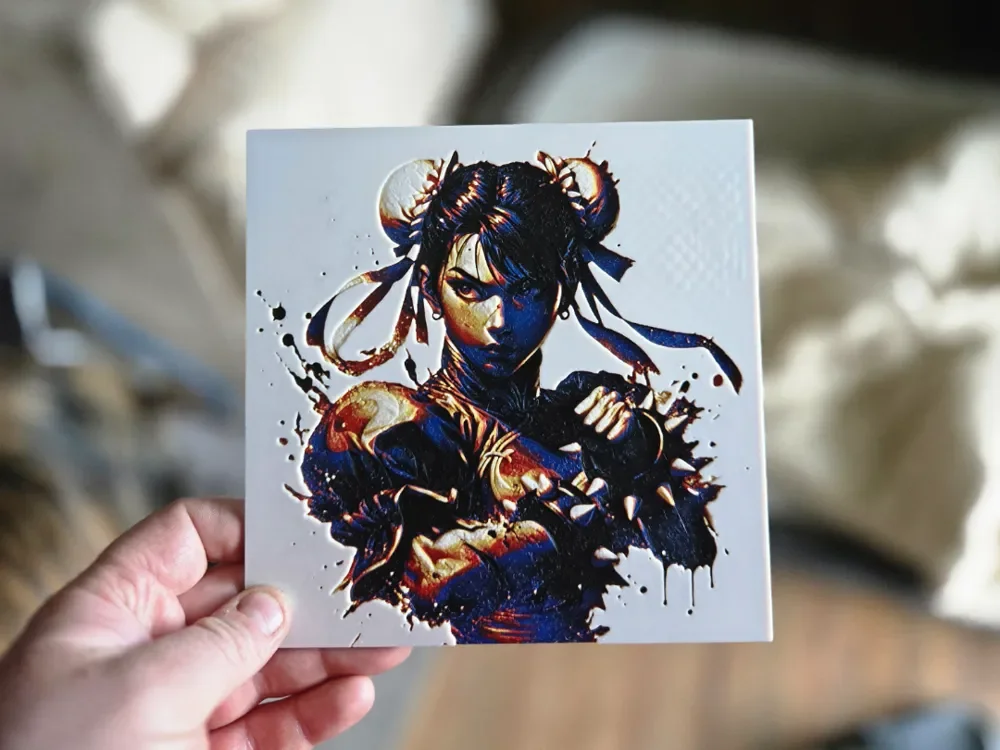 Graffiti Chun-Li Hueforge by 3Ree Printing HueForge model: Graffiti Chun-Li Hueforge by 3Ree Printing