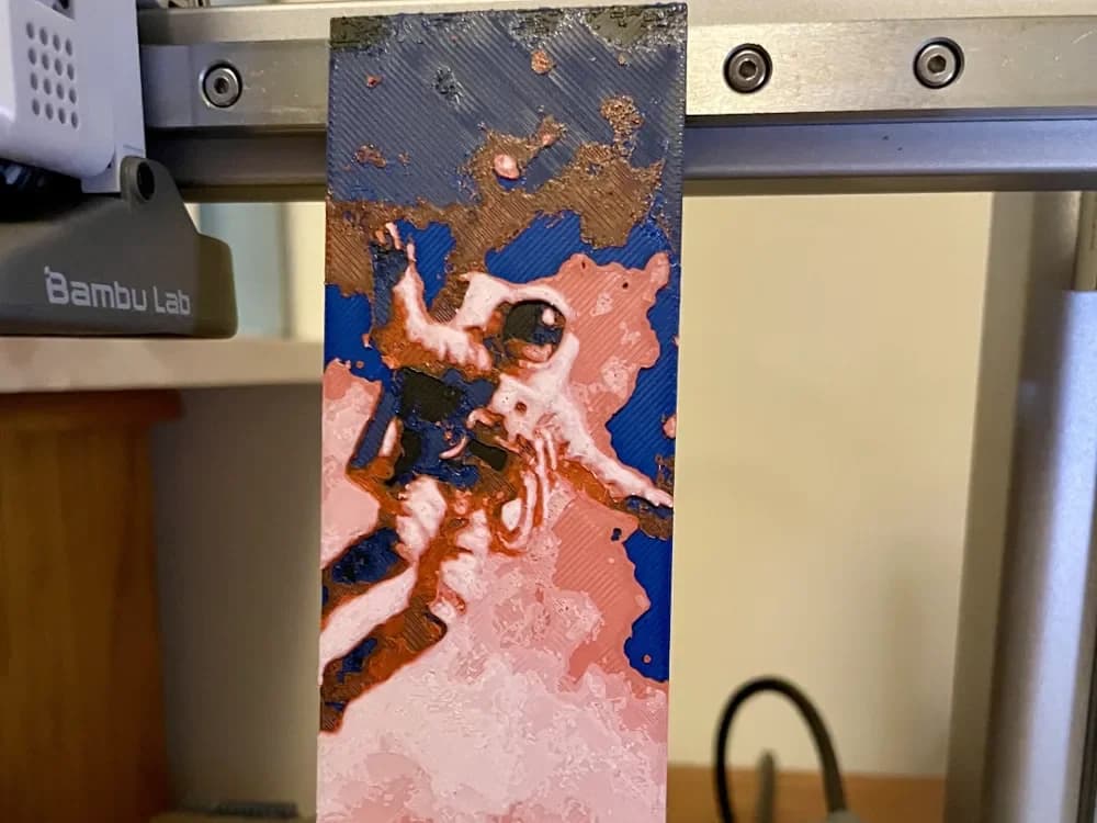 Astronaut Bookmark by 3D_Forged HueForge model: Astronaut Bookmark by 3D_Forged