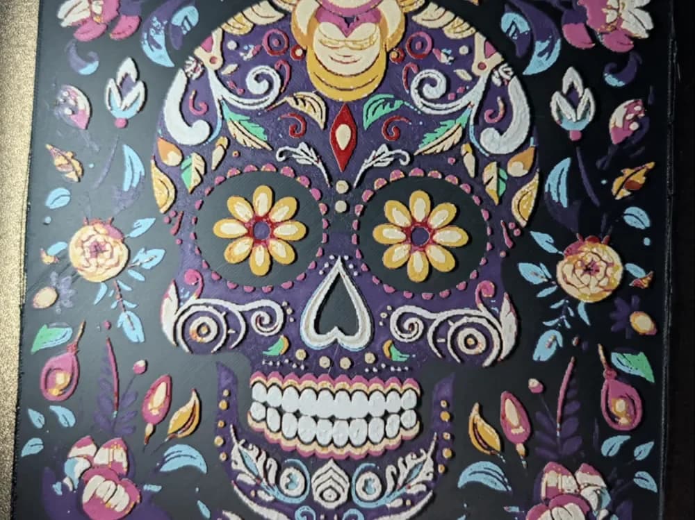 Dia de los Muertos Hueforge by Cré'Art 3D HueForge model: Dia de los Muertos Hueforge by Cré'Art 3D