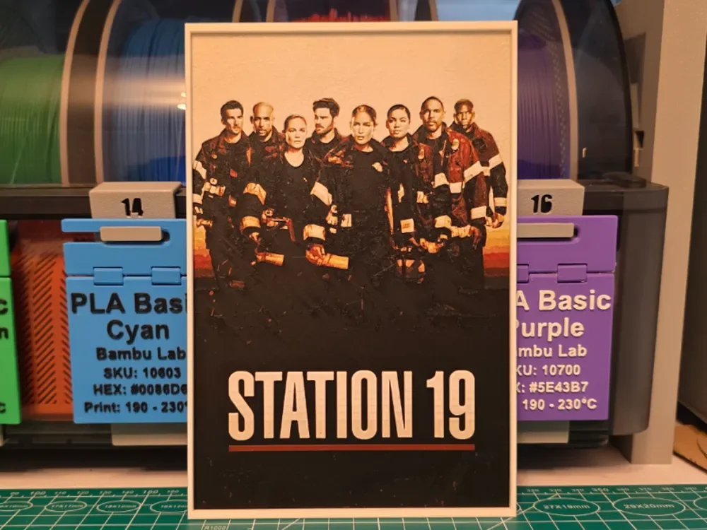 Station 19 Poster - Hueforge Art by Lumpy3D HueForge model: Station 19 Poster - Hueforge Art by Lumpy3D