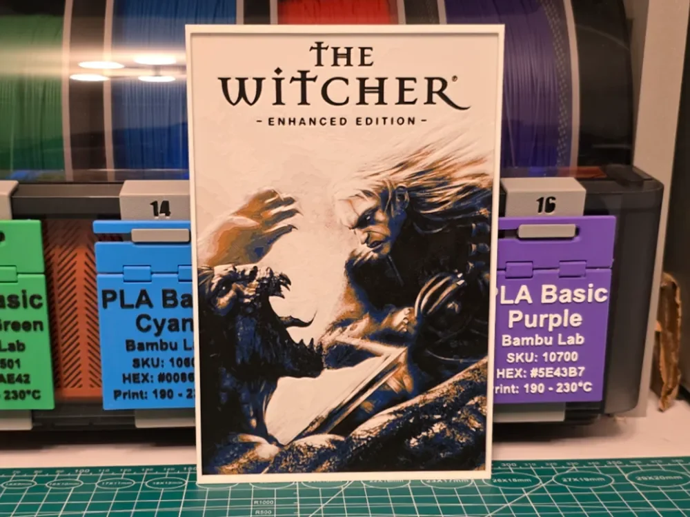 The Witcher Game Poster - Hueforge Art by Lumpy3D HueForge model: The Witcher Game Poster - Hueforge Art by Lumpy3D