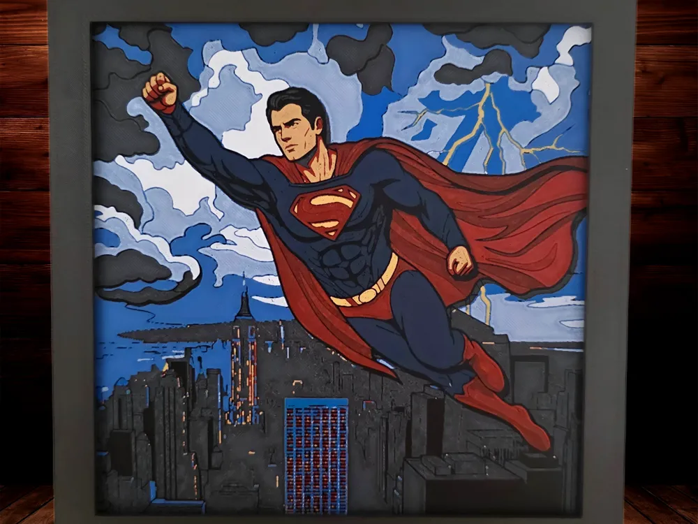 Superman by Side Quest Hues HueForge model: Superman by Side Quest Hues