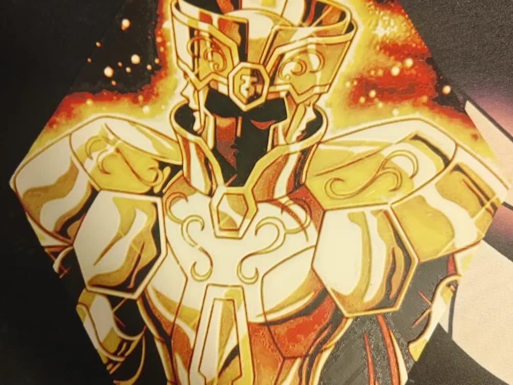 Hueforge Kanon (Knights of the Zodiac) honeycomb mode by JGz3DMaker HueForge model: Hueforge Kanon (Knights of the Zodiac) honeycomb mode by JGz3DMaker