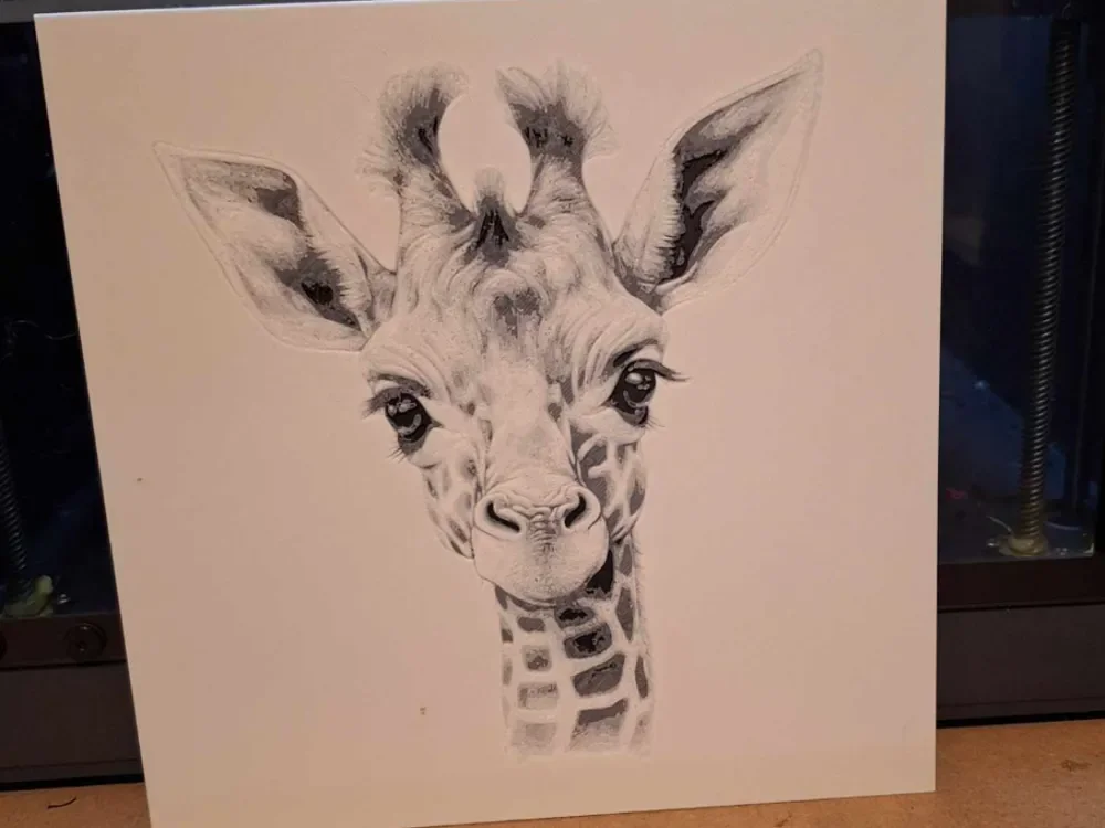 Black and white - giraffe calf - 2 colours by 3dGlow HueForge model: Black and white - giraffe calf - 2 colours by 3dGlow