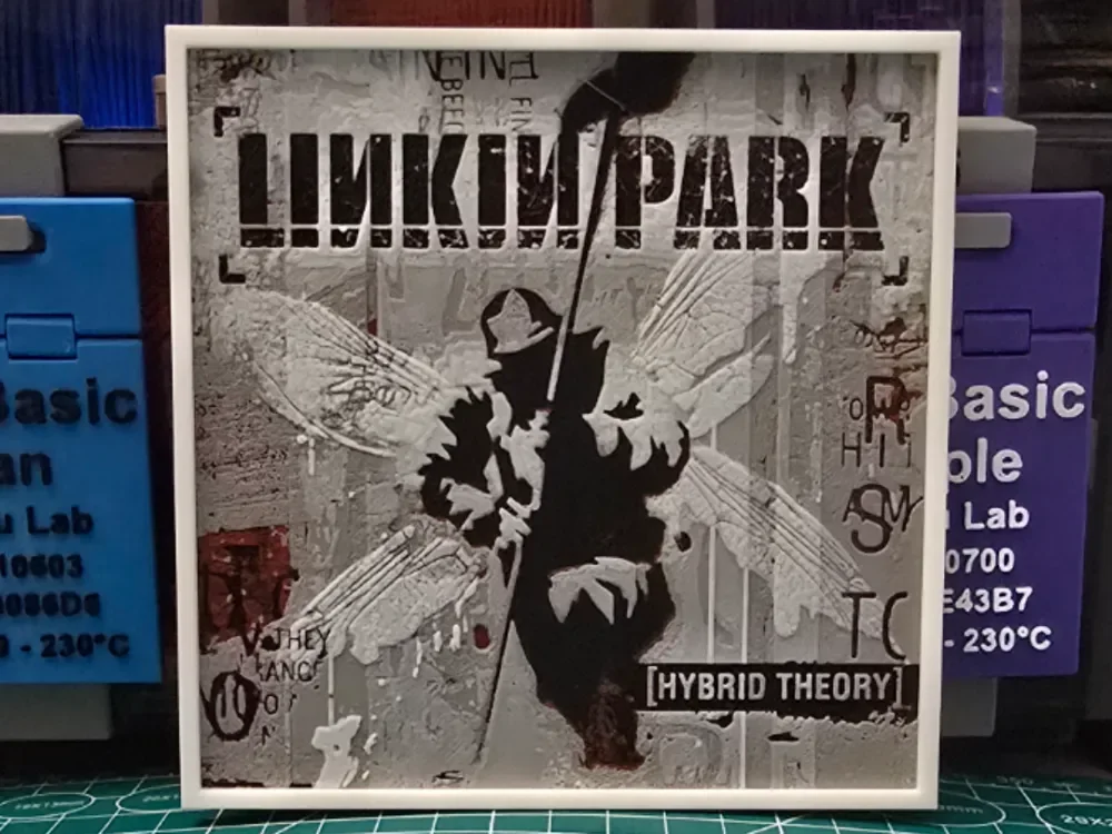 Linkin Park "Hybrid Theory" Album - Hueforge Art by Lumpy3D HueForge model: Linkin Park "Hybrid Theory" Album - Hueforge Art by Lumpy3D