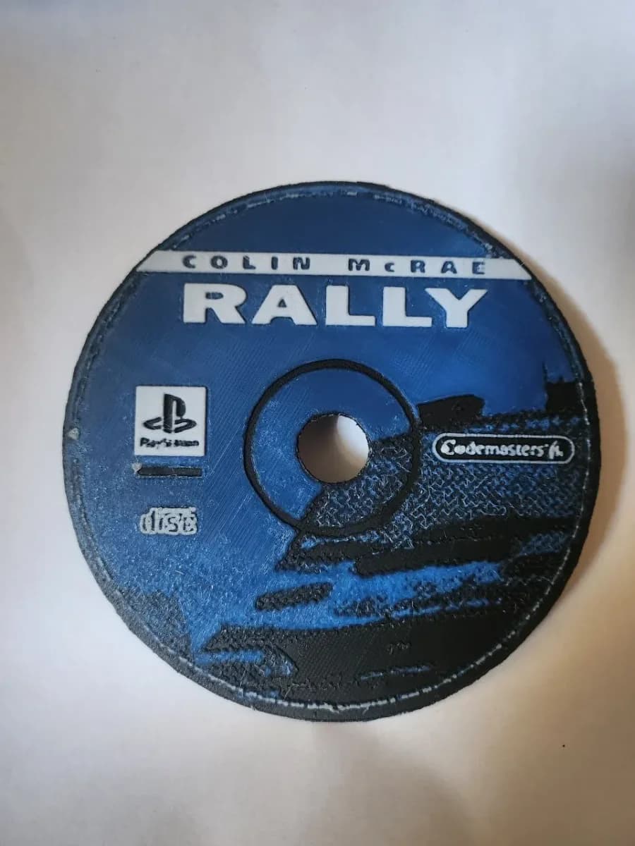 Colin McRae Rally - PS1 Disk - HueForge by keko HueForge model: Colin McRae Rally - PS1 Disk - HueForge by keko