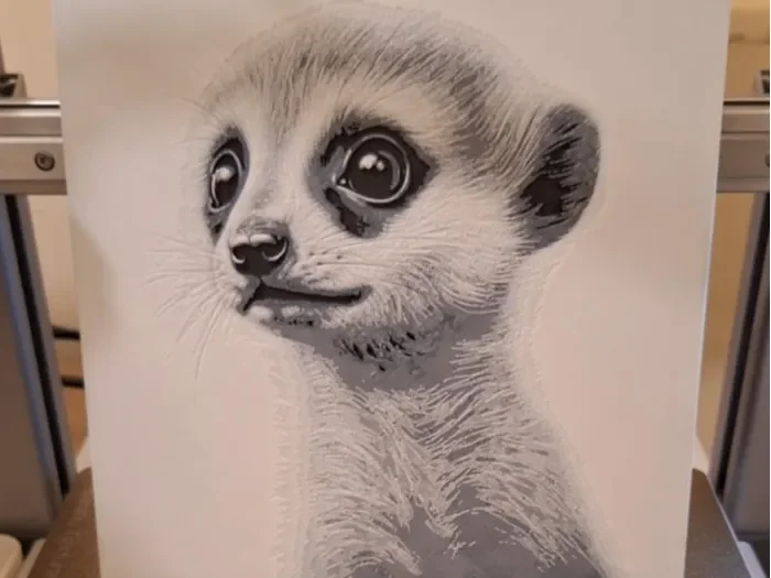 Meerkat kit - Black and white - hueforge by 3dGlow HueForge model: Meerkat kit - Black and white - hueforge by 3dGlow