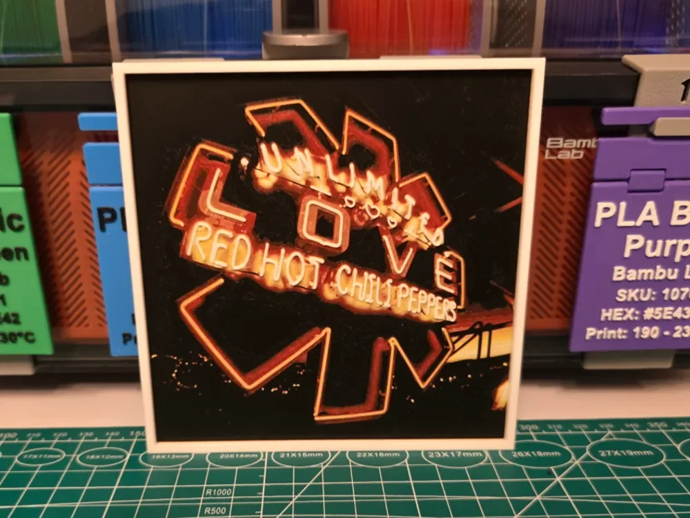 Red Hot Chili Peppers "Unlimited Love" Album Art by Lumpy3D HueForge model: Red Hot Chili Peppers "Unlimited Love" Album Art by Lumpy3D