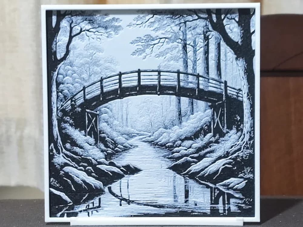 HueForge model: Tranquility Bridge - HueForge 2 Color by BoDad