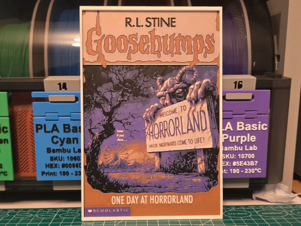 Goosebumps: One Day at HorrorLand - Hueforge Art by Lumpy3D HueForge model: Goosebumps: One Day at HorrorLand - Hueforge Art by Lumpy3D