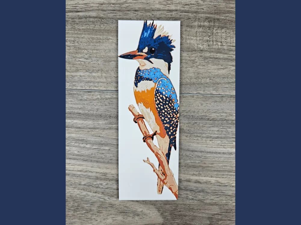 Kingfisher Bookmark by BusyKikiBee HueForge model: Kingfisher Bookmark by BusyKikiBee