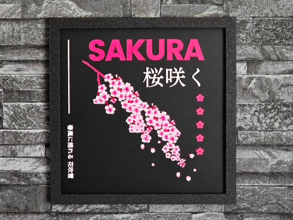 Hueforge Sakura Japan by StefBull85 HueForge model: Hueforge Sakura Japan by StefBull85