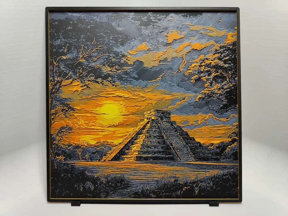 Chichen Itza Sunset - Hueforge by BeaN HueForge model: Chichen Itza Sunset - Hueforge by BeaN