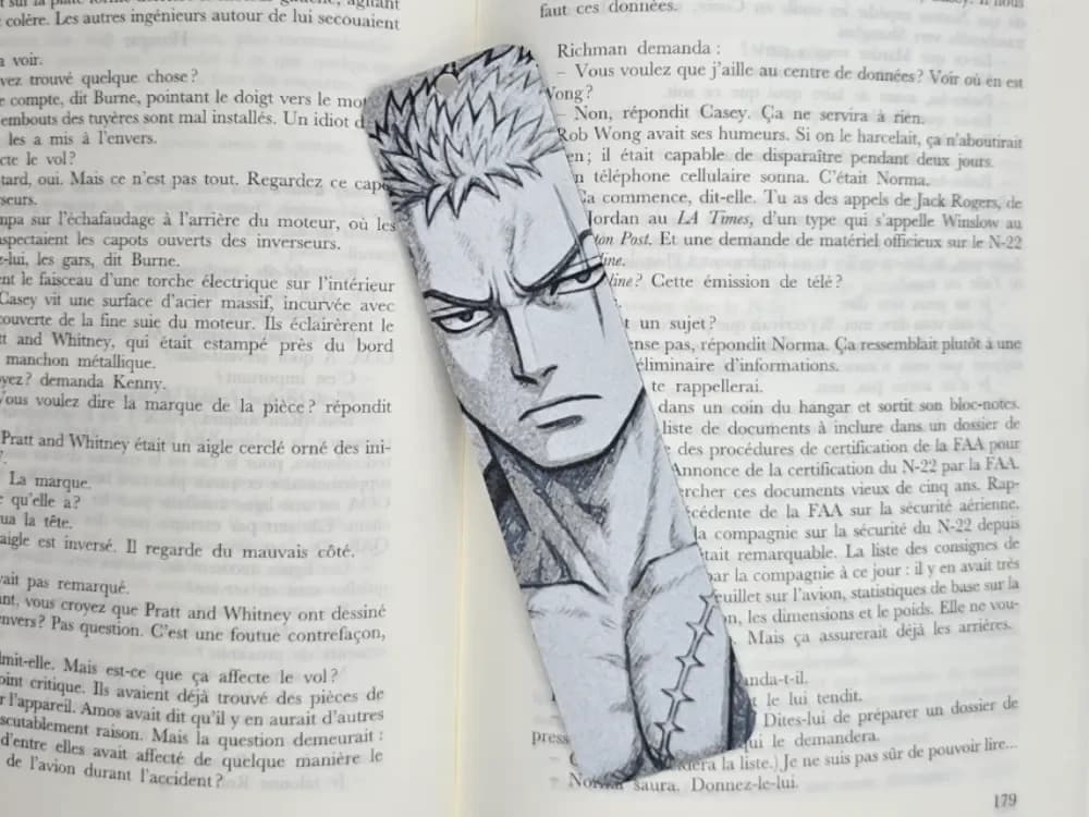 Bookmark Portait Roronoa zorro One piece by Kactus Fpv HueForge model: Bookmark Portait Roronoa zorro One piece by Kactus Fpv