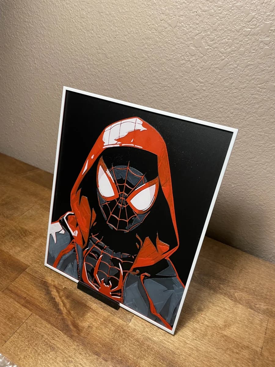 Spiderman - Miles Morales by Cloudy Nostalgia HueForge model: Spiderman - Miles Morales by Cloudy Nostalgia