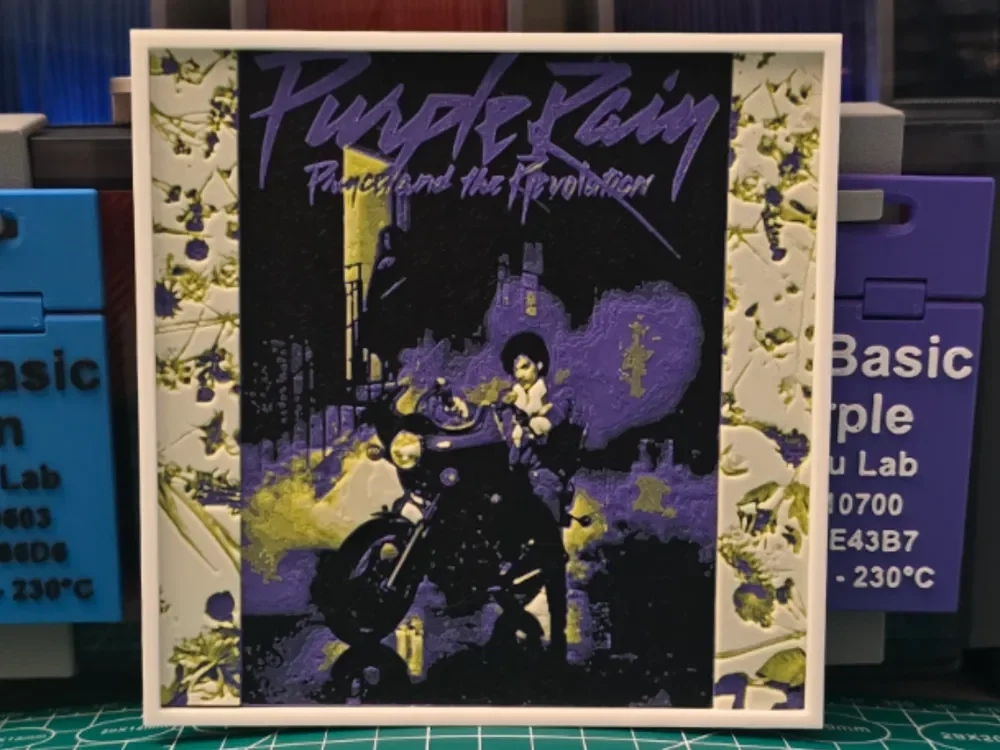 Prince "Purple Rain" Album - Hueforge Art by Lumpy3D HueForge model: Prince "Purple Rain" Album - Hueforge Art by Lumpy3D