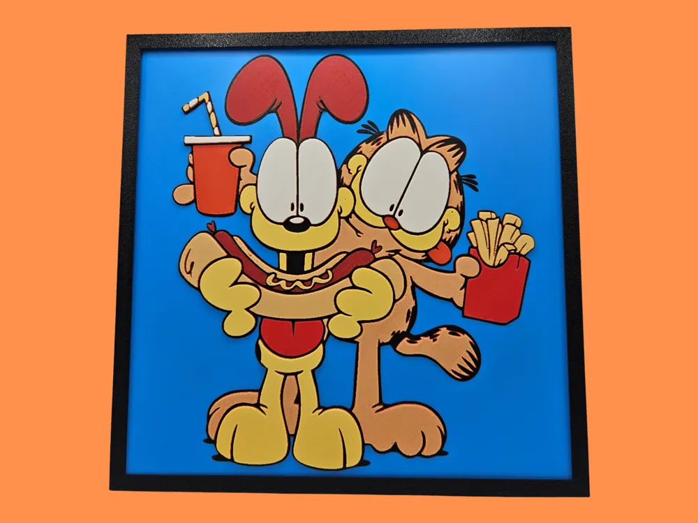 Garfield and Odie by BusyKikiBee HueForge model: Garfield and Odie by BusyKikiBee