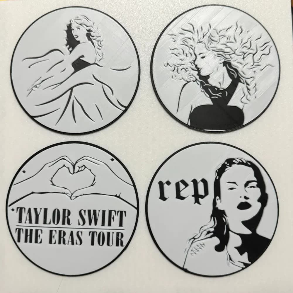 HueForge model: Taylor Swift Themed Coasters - Set of 4 by cyanidesugar