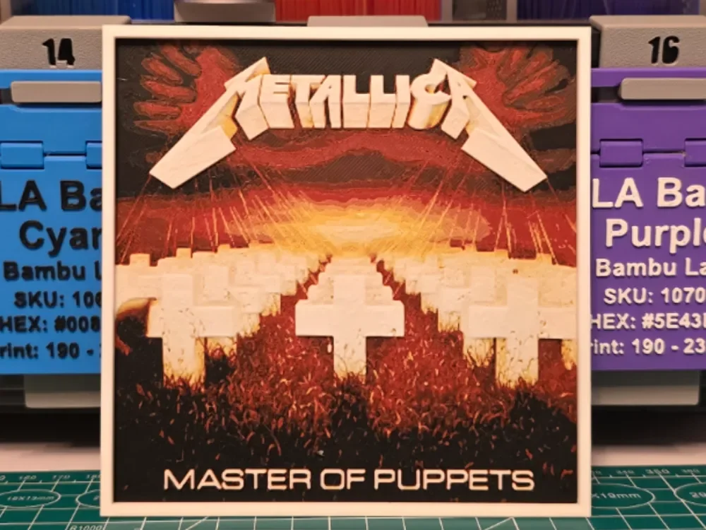 Metallica "Master of Puppets" Album - Hueforge Art by Lumpy3D HueForge model: Metallica "Master of Puppets" Album - Hueforge Art by Lumpy3D
