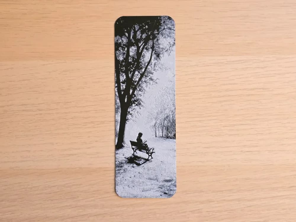 Girl Reading Under The Tree Bookmark by Atrus Design HueForge model: Girl Reading Under The Tree Bookmark by Atrus Design