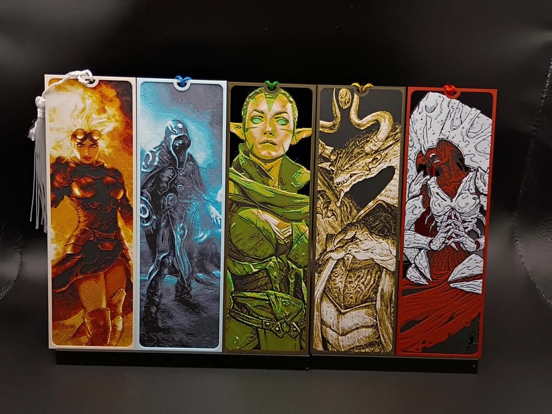 Magic the Gathering Bookmarks by 3djd HueForge model: Magic the Gathering Bookmarks by 3djd