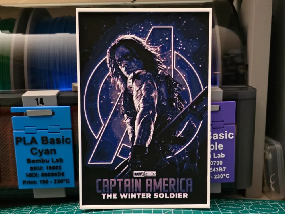 HueForge model: Captain America: The Winter Soldier - Hueforge Art by Lumpy3D