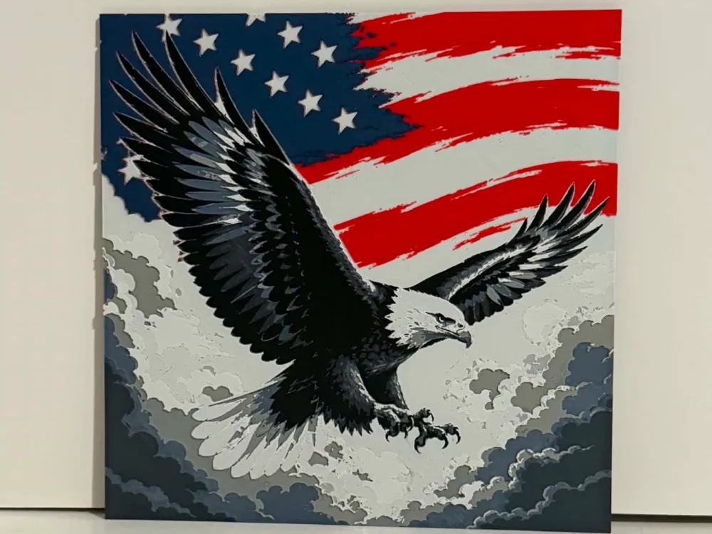 Eagle With Flag Hueforge Eagle With Flag Hueforge