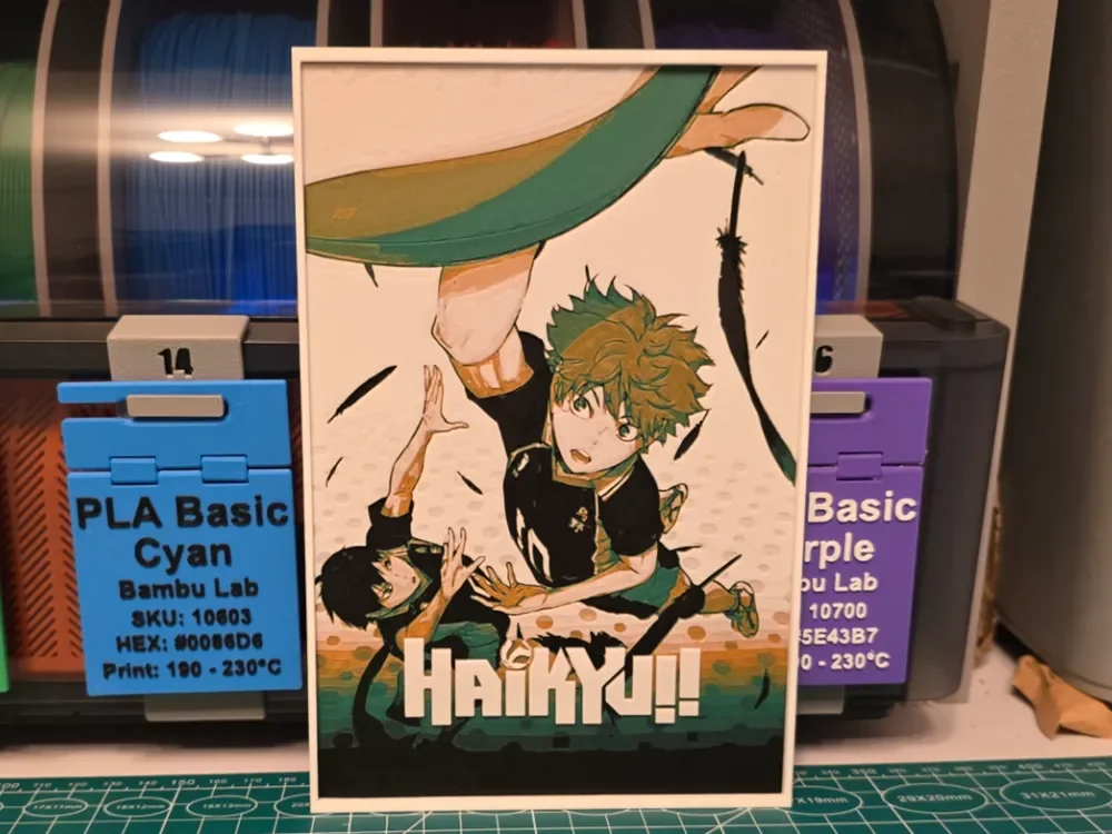 Haikyu!! Anime Poster - Hueforge Art by Lumpy3D HueForge model: Haikyu!! Anime Poster - Hueforge Art by Lumpy3D