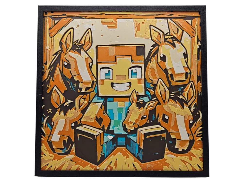 Minecraft Horse Farm by BusyKikiBee HueForge model: Minecraft Horse Farm by BusyKikiBee