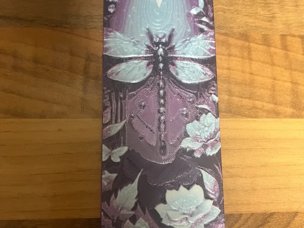 Dragonfly Flower Bookmark by Leafy HueForge model: Dragonfly Flower Bookmark by Leafy