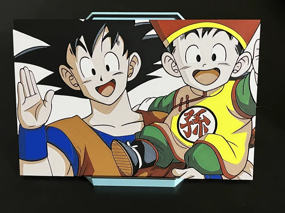 Goku and Gohan Together Dragon Ball Hueforge by FantasyZ HueForge model: Goku and Gohan Together Dragon Ball Hueforge by FantasyZ