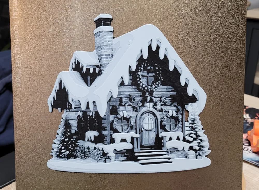 North Pole Cottage - House Hueforge by Vincent111 HueForge model: North Pole Cottage - House Hueforge by Vincent111