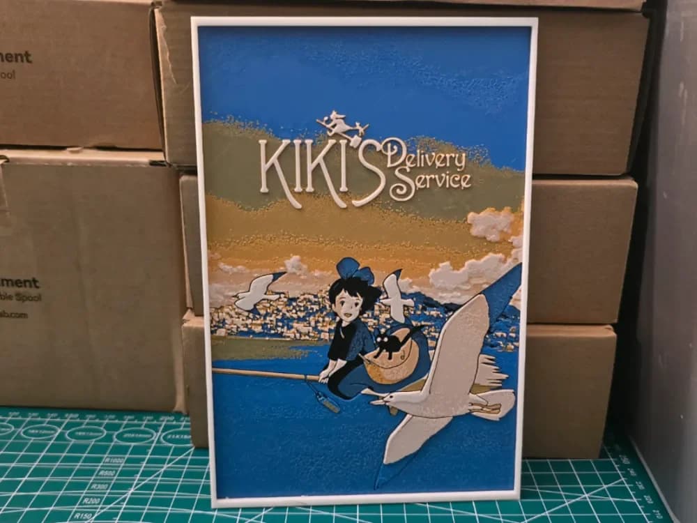 Kiki's Delivery Service - Hueforge Art by Lumpy3D HueForge model: Kiki's Delivery Service - Hueforge Art by Lumpy3D