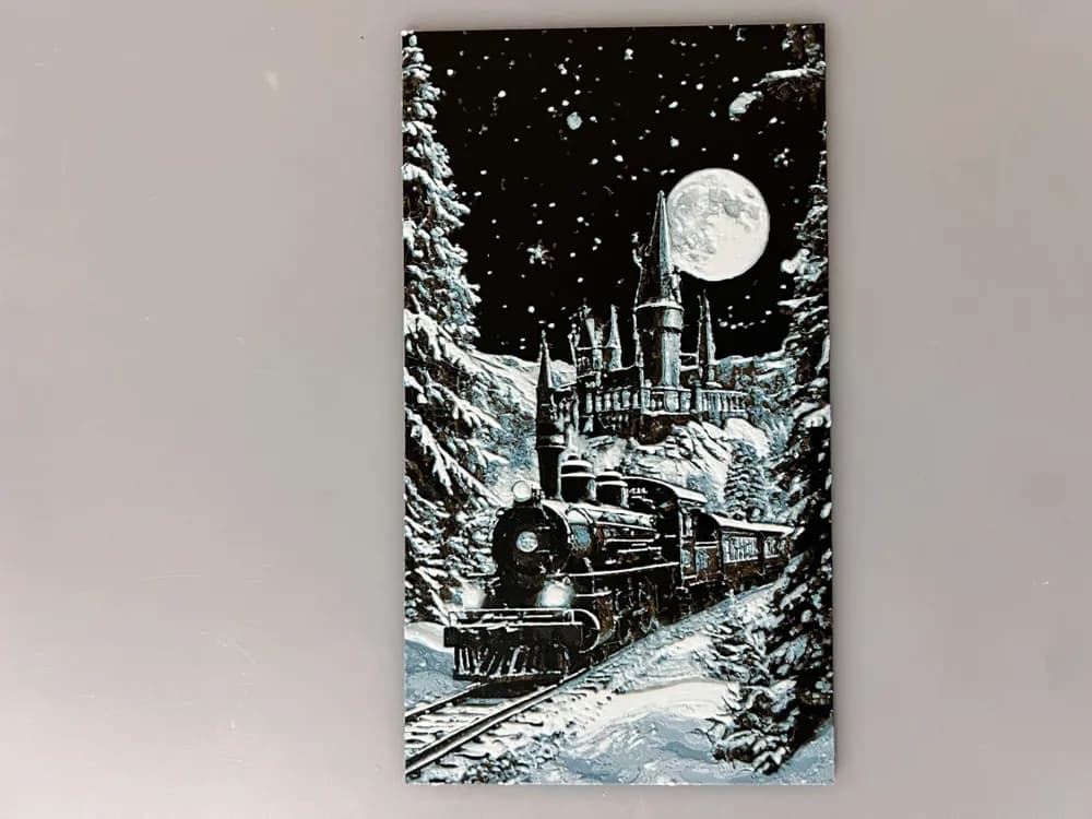 HueForge model: Harry Potter Hogwarts Express and Castle by 3djd