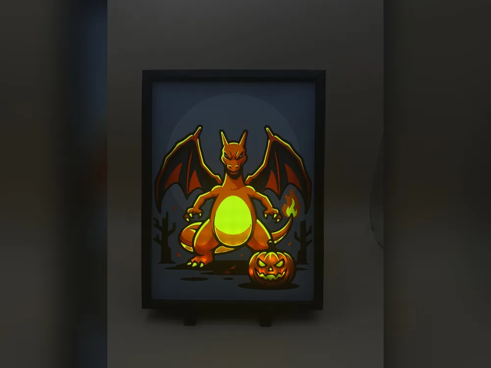 Halloween Charizard HueForge Print Halloween Charizard HueForge Print
